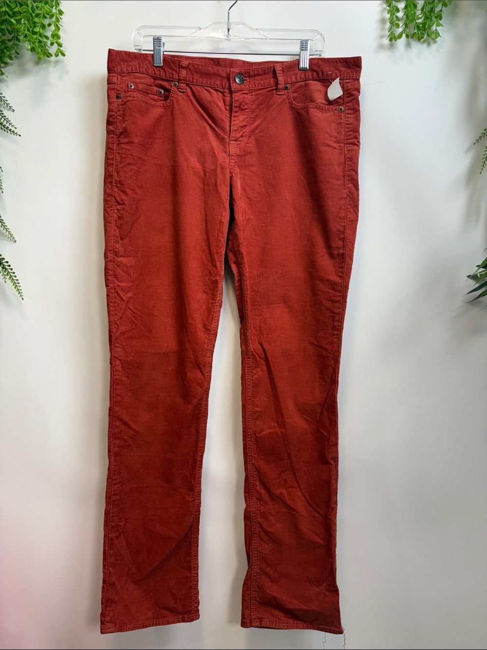 J. Crew Women's Rust Corduroy Straight-Leg Jeans